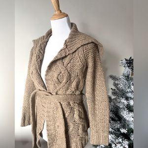 Knit fall wrap up sweater.